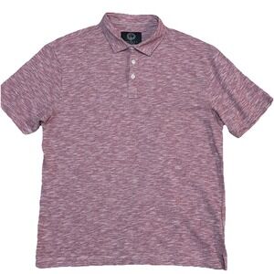 Viyella Men's Large Heathered Pink Shirt‎ Sleeve Collared Polo Shirt